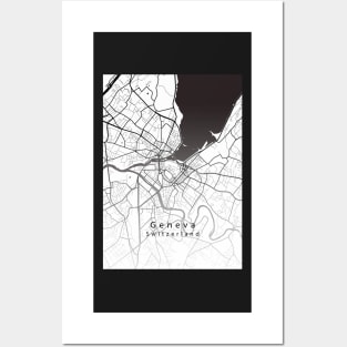 Geneva Switzerland City Map Posters and Art